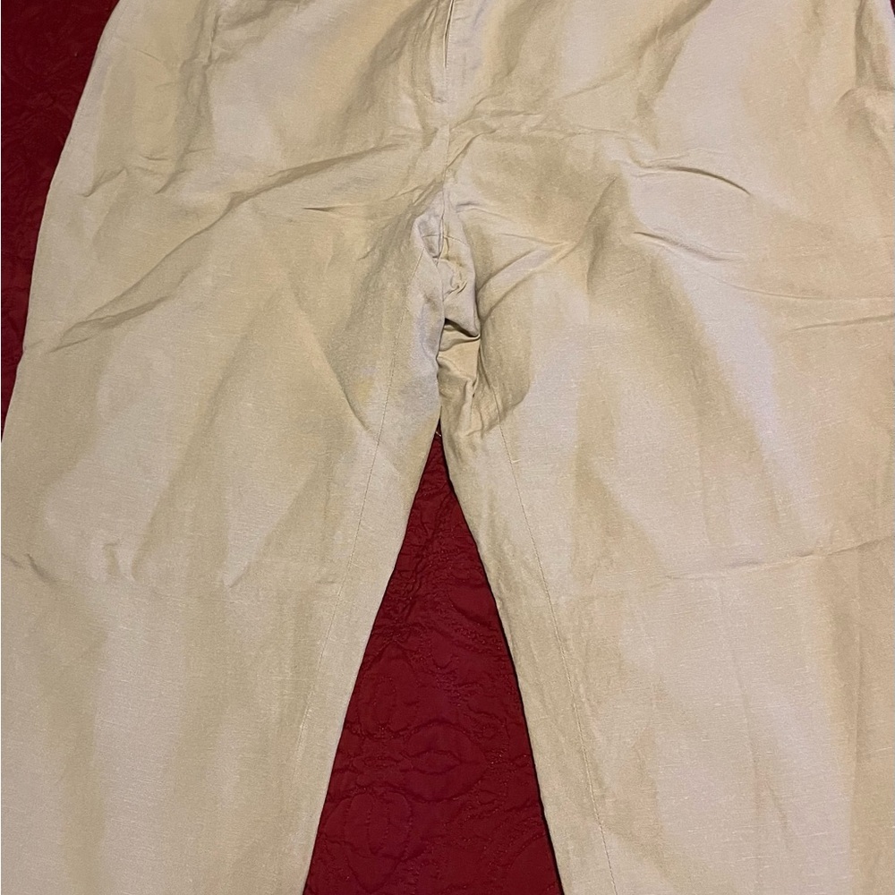 Larry Levine Tan Dress Pants Elegant Straight Leg